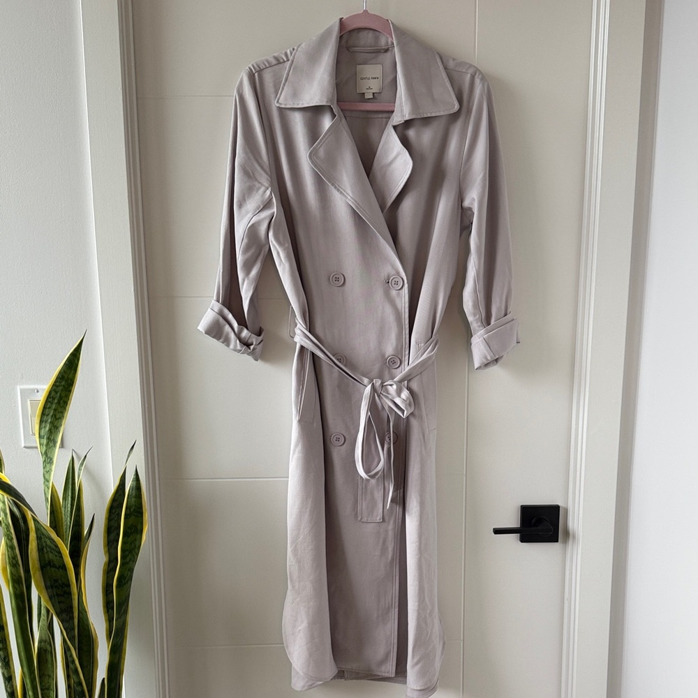 Gentle Fawn Soft Gray Trench Coat